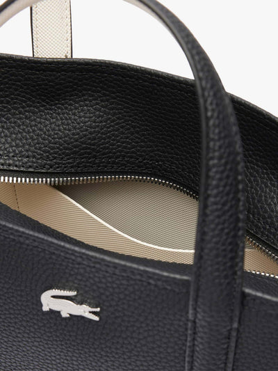 Sac Cabas Lacoste Anna Petit Piqué NF4929AA Noir Farine