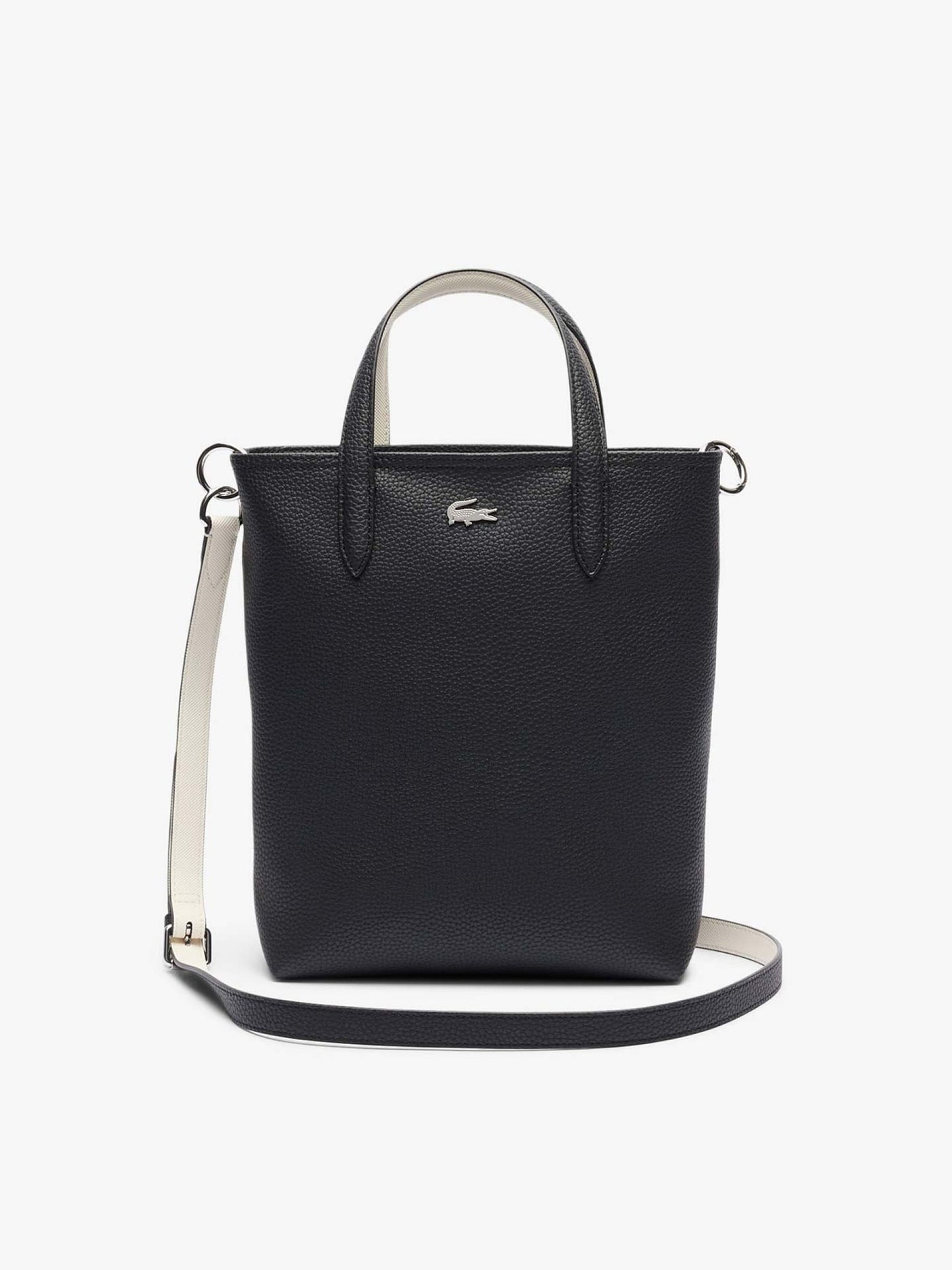 Sac Cabas Lacoste Anna Petit Piqué NF4929AA Noir Farine