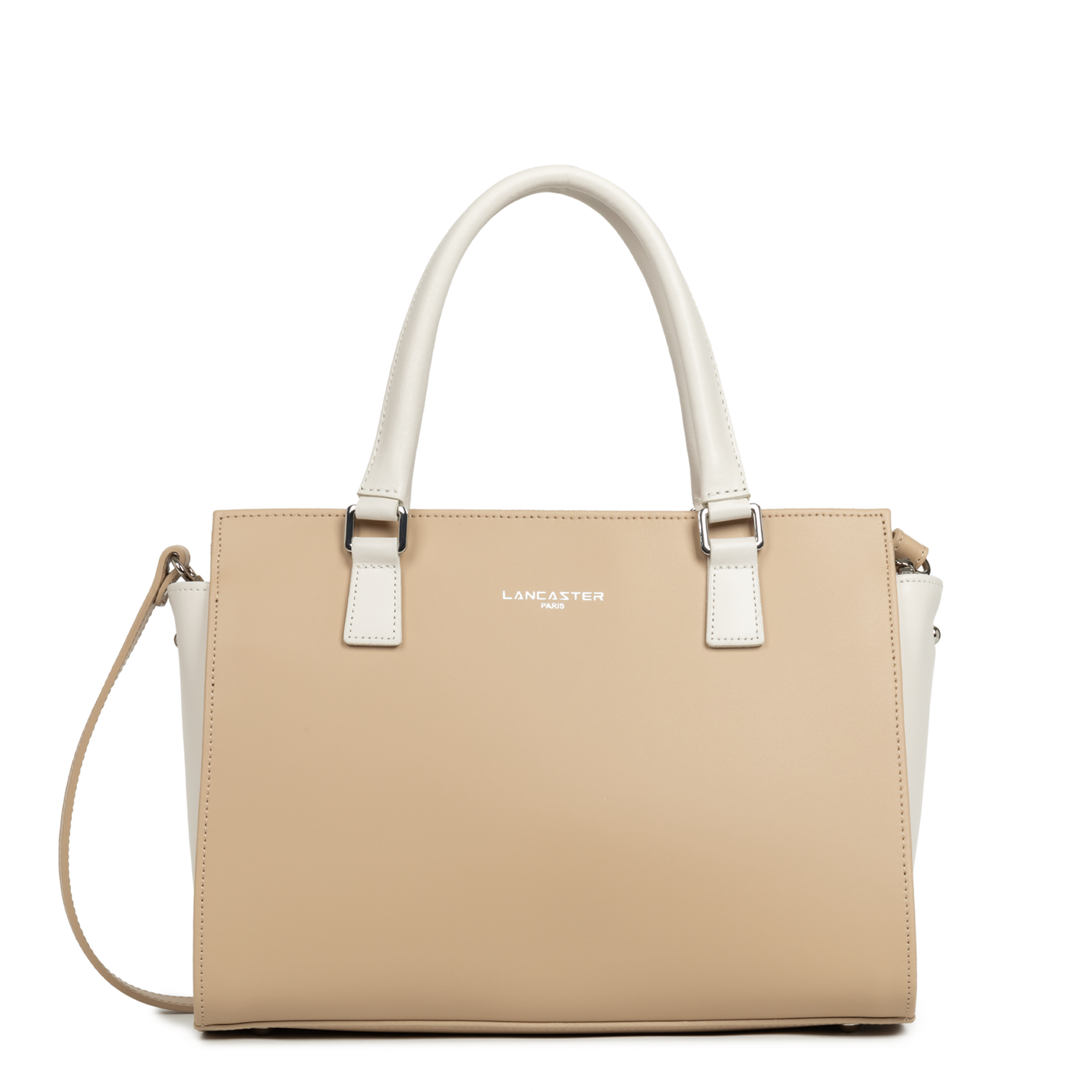 Sac à main Zippée M Smooth Lancaster 437-03 Beige - Ecru