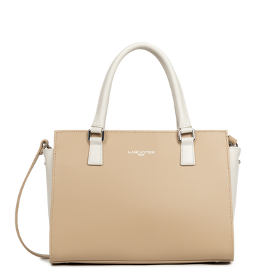 Sac à main Zippée M Smooth Lancaster 437-03 Beige - Ecru