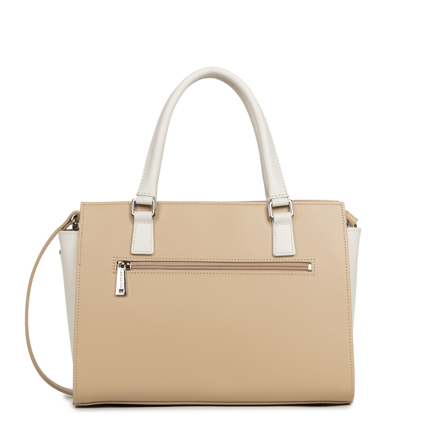 Sac à main Zippée M Smooth Lancaster 437-03 Beige - Ecru