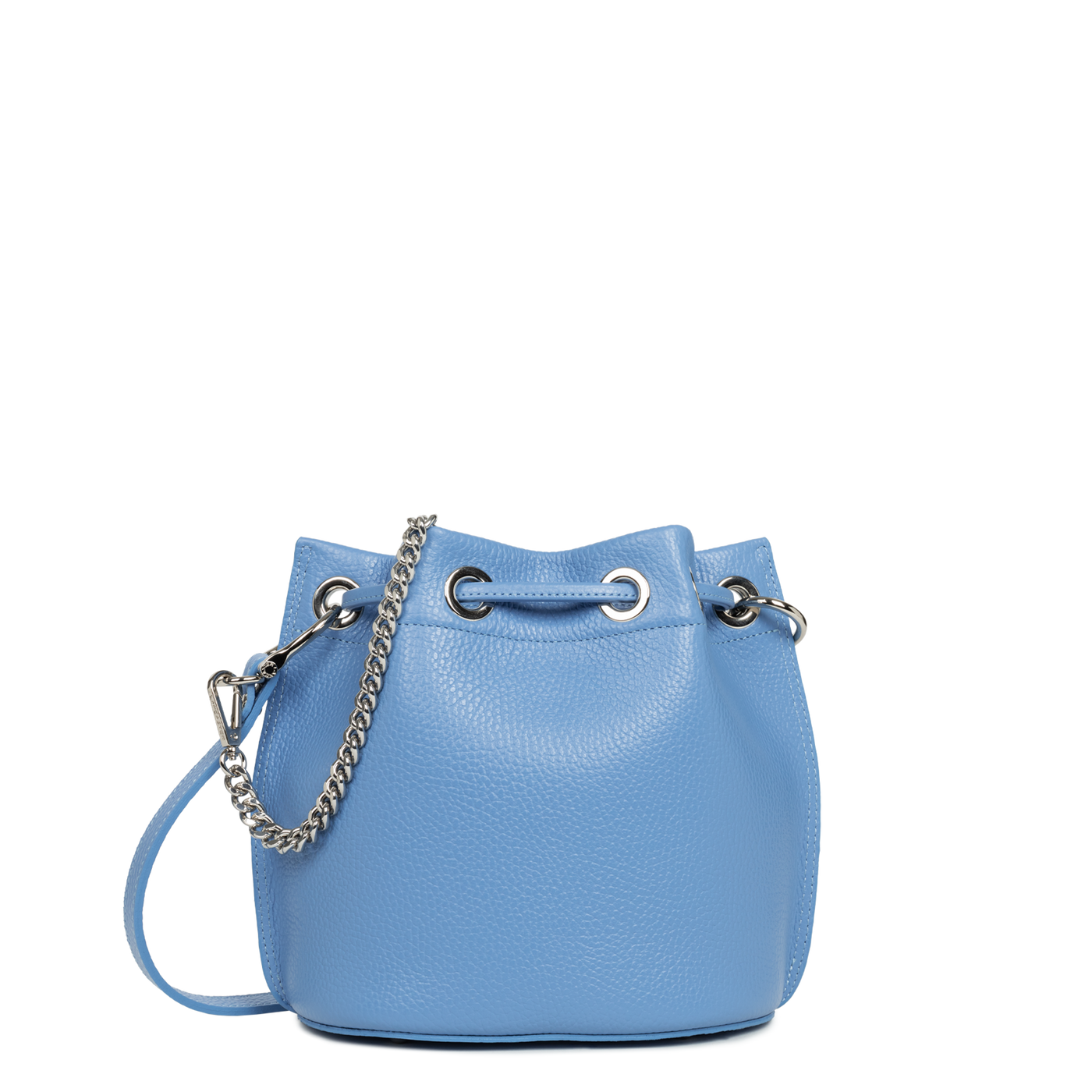 Sac bourse A lacets coulissants S Alba Double Lancaster 470-80 Bleu Santorin - In - Argent