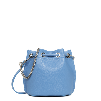 Sac bourse A lacets coulissants S Alba Double Lancaster 470-80 Bleu Santorin - In - Argent