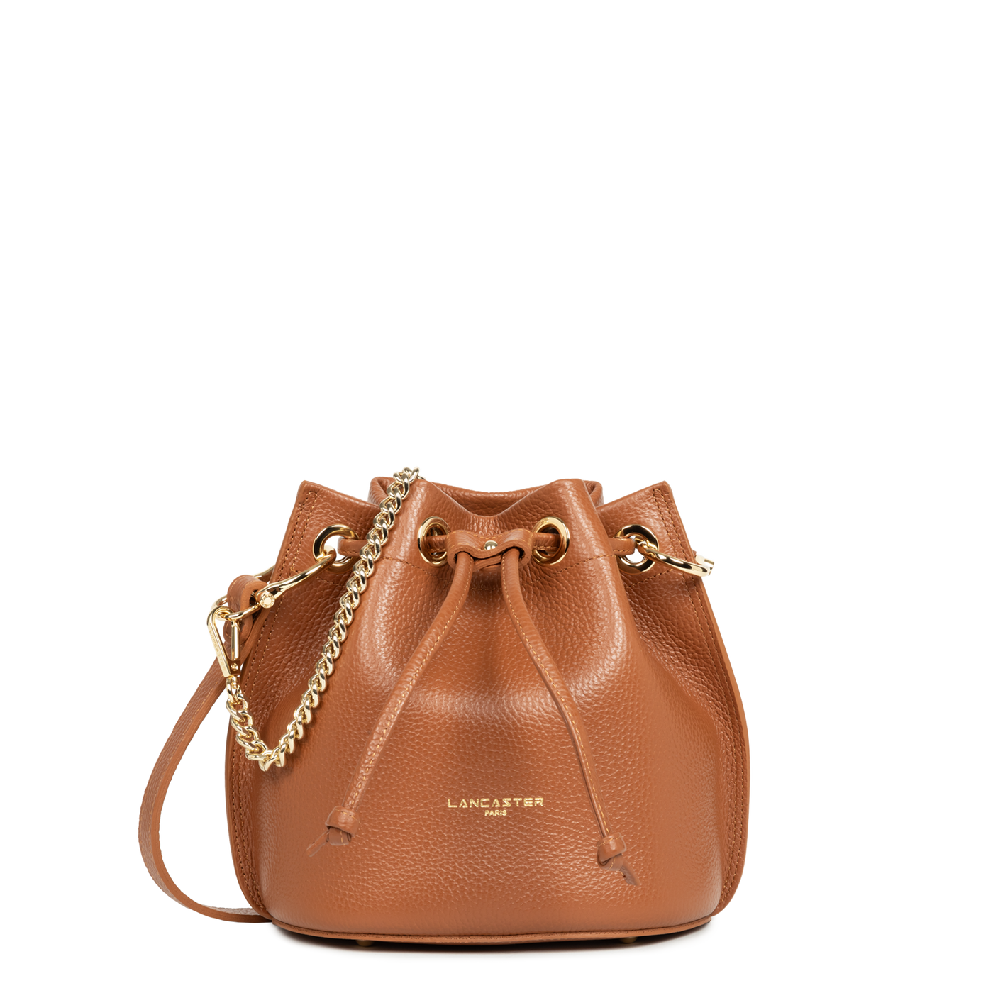 Sac bourse A lacets coulissants S Alba Double Lancaster 470-80 Camel - In - Orange