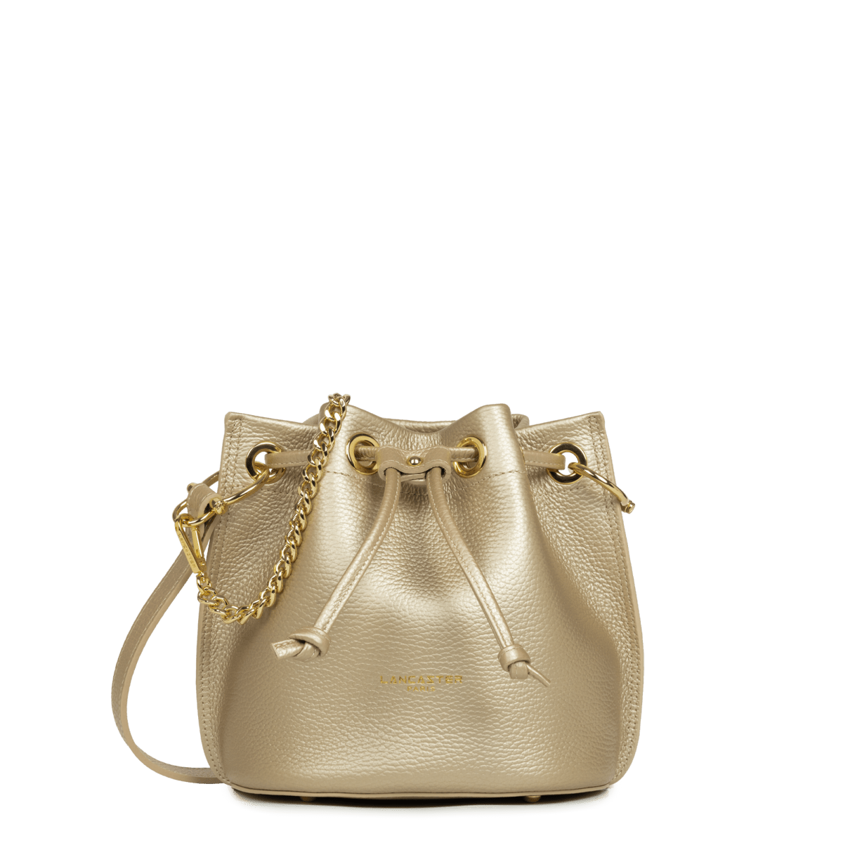 Sac bourse A lacets coulissants S Alba Double Lancaster 470-80 Champagne - In - Nude