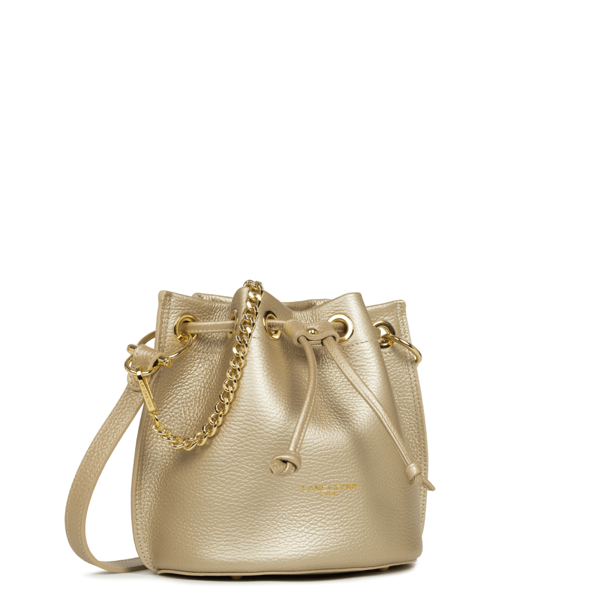 Sac bourse A lacets coulissants S Alba Double Lancaster 470-80 Champagne - In - Nude