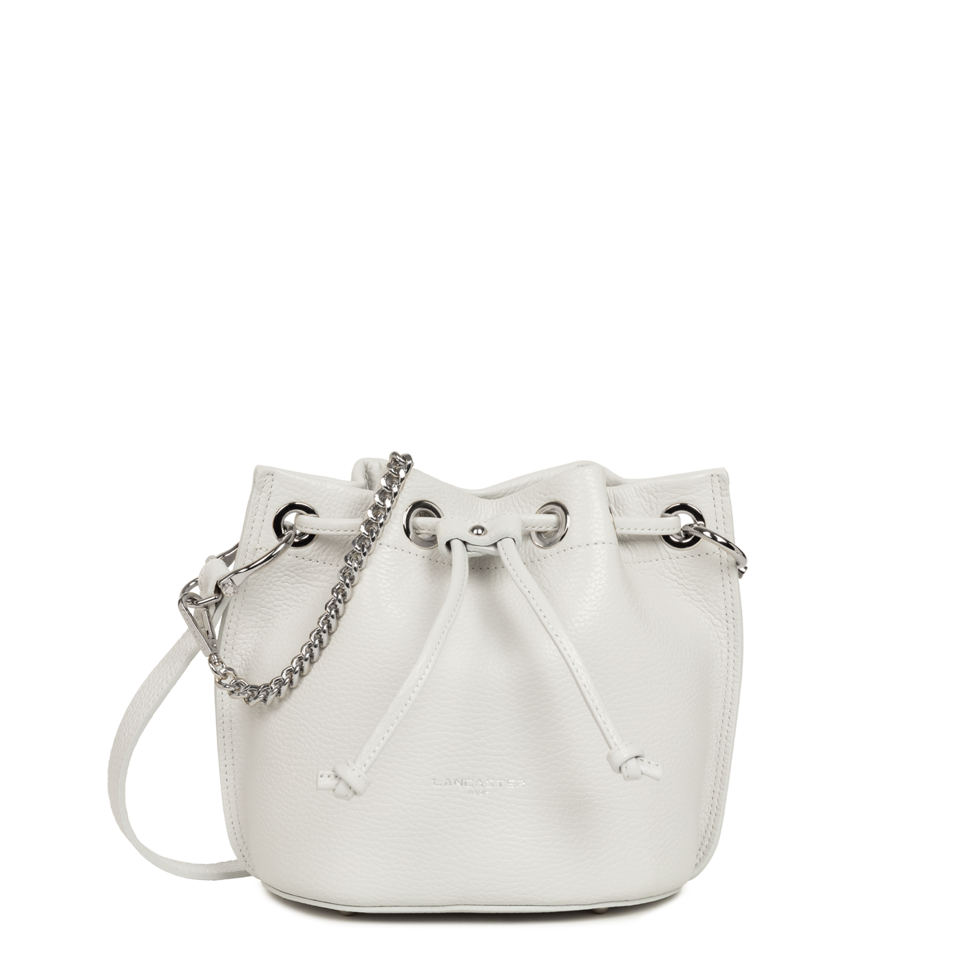 Sac bourse A lacets coulissants S Alba Double Lancaster 470-80 Gris Clair - In - Argent