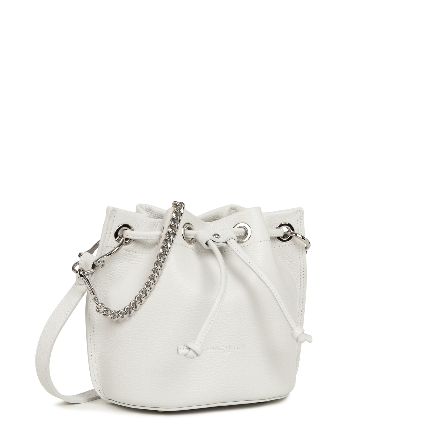 Sac bourse A lacets coulissants S Alba Double Lancaster 470-80 Gris Clair - In - Argent