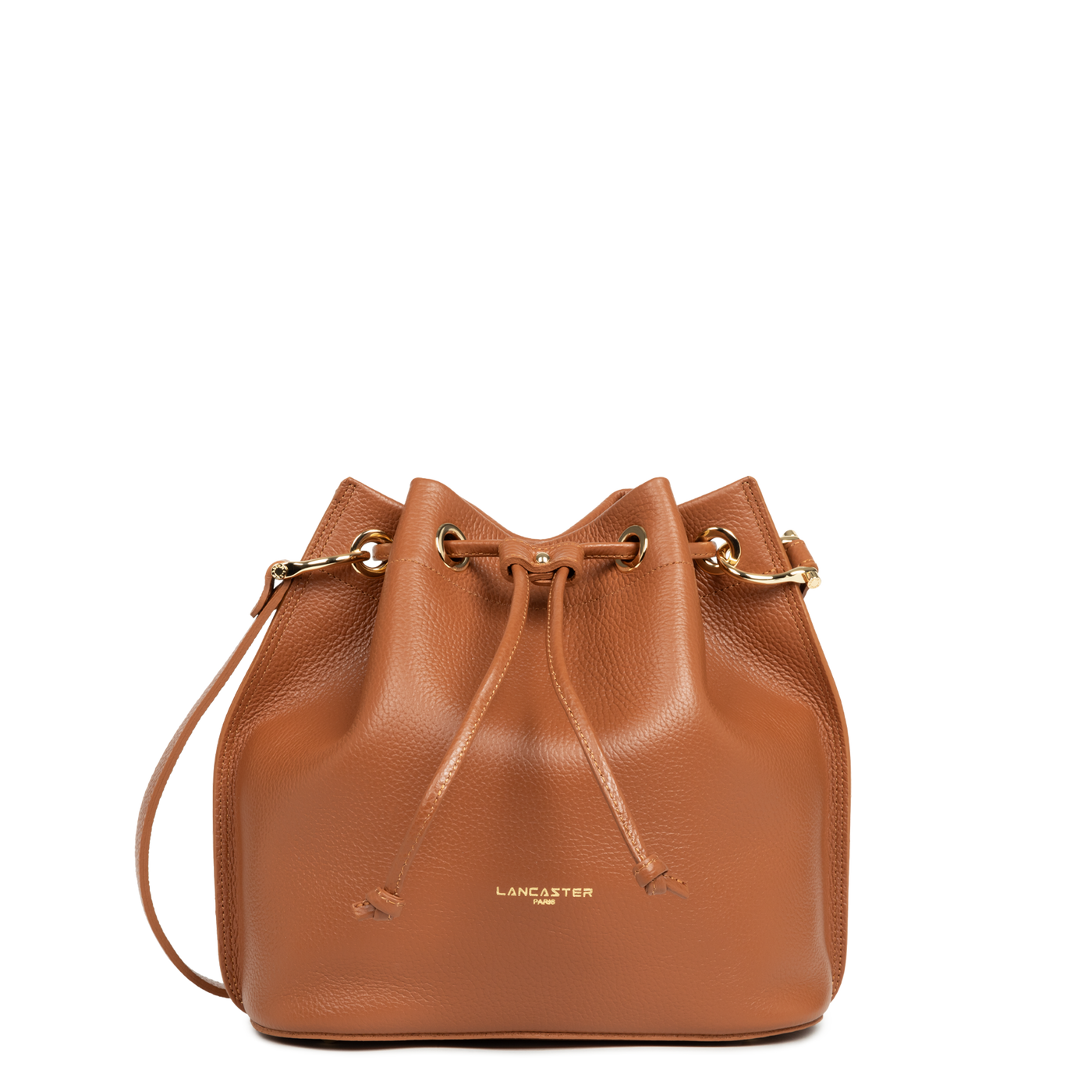 Sac bourse A lacets coulissants M Alba Double Lancaster 470-81 Camel - In - Orange