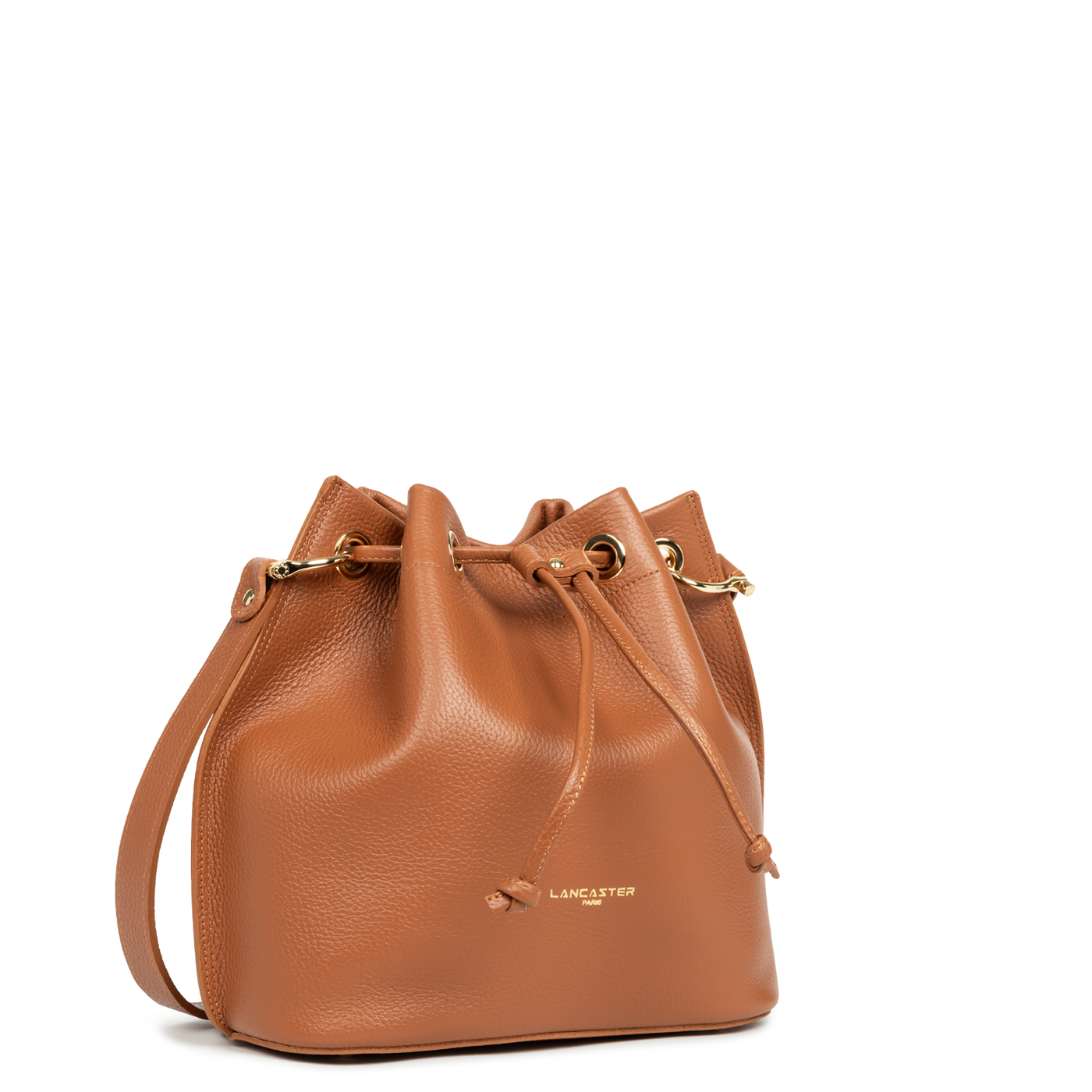 Sac bourse A lacets coulissants M Alba Double Lancaster 470-81 Camel - In - Orange