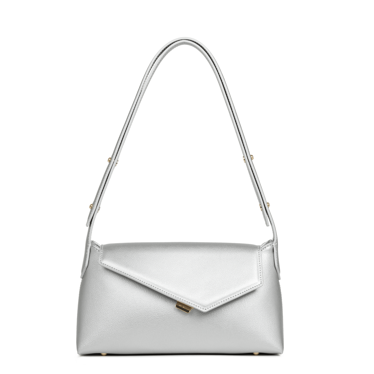 Sac besace A rabat avec fermoir Zoé 2.0 Lancaster 480-012 Argent