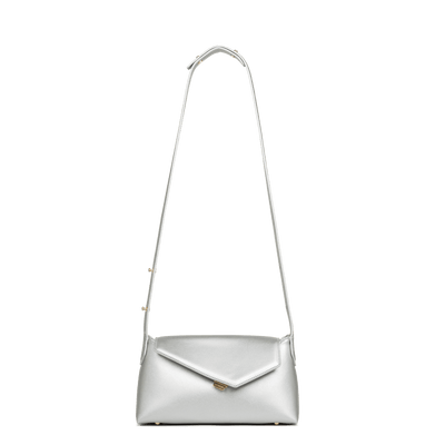 Sac besace A rabat avec fermoir Zoé 2.0 Lancaster 480-012 Argent