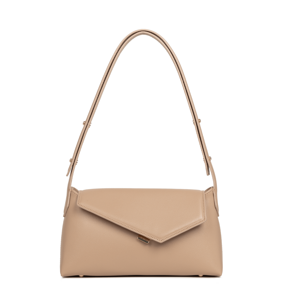 Sac besace A rabat avec fermoir Zoé 2.0 Lancaster 480-012 Beige Foncé