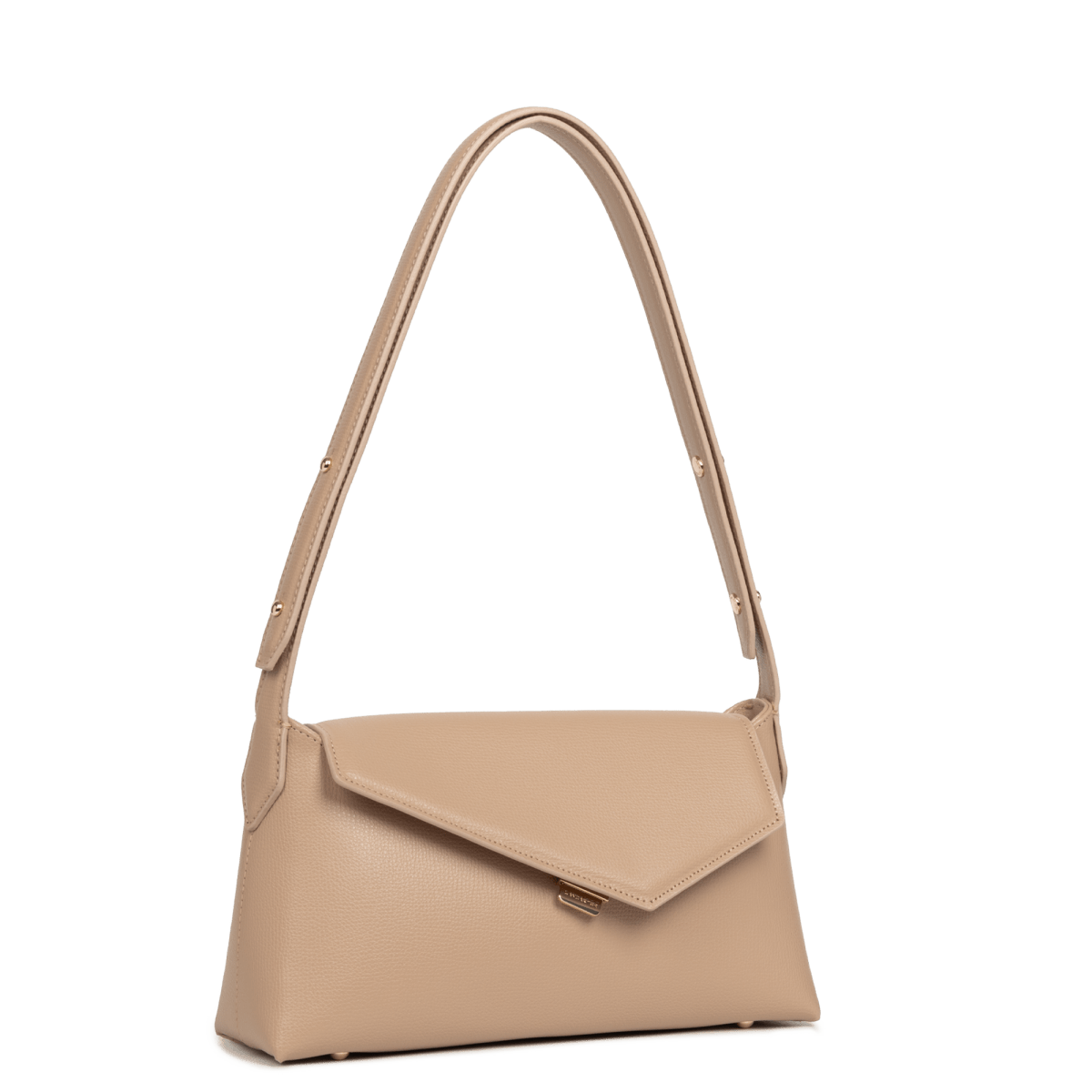 Sac besace A rabat avec fermoir Zoé 2.0 Lancaster 480-012 Beige Foncé