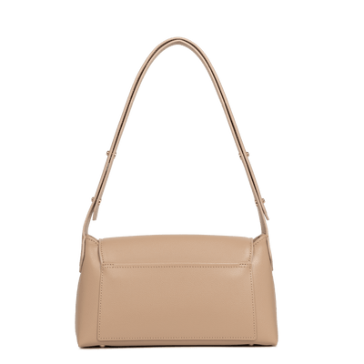 Sac besace A rabat avec fermoir Zoé 2.0 Lancaster 480-012 Beige Foncé