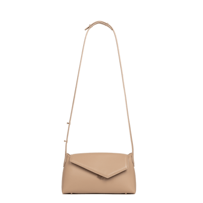 Sac besace A rabat avec fermoir Zoé 2.0 Lancaster 480-012 Beige Foncé