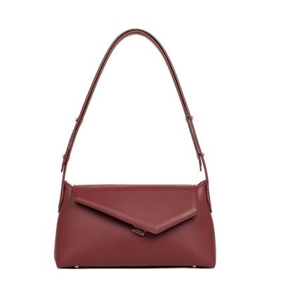 Sac besace A rabat avec fermoir Zoé 2.0 Lancaster 480-012 Bordeaux