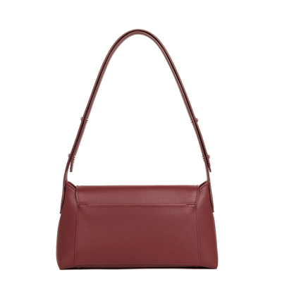 Sac besace A rabat avec fermoir Zoé 2.0 Lancaster 480-012 Bordeaux