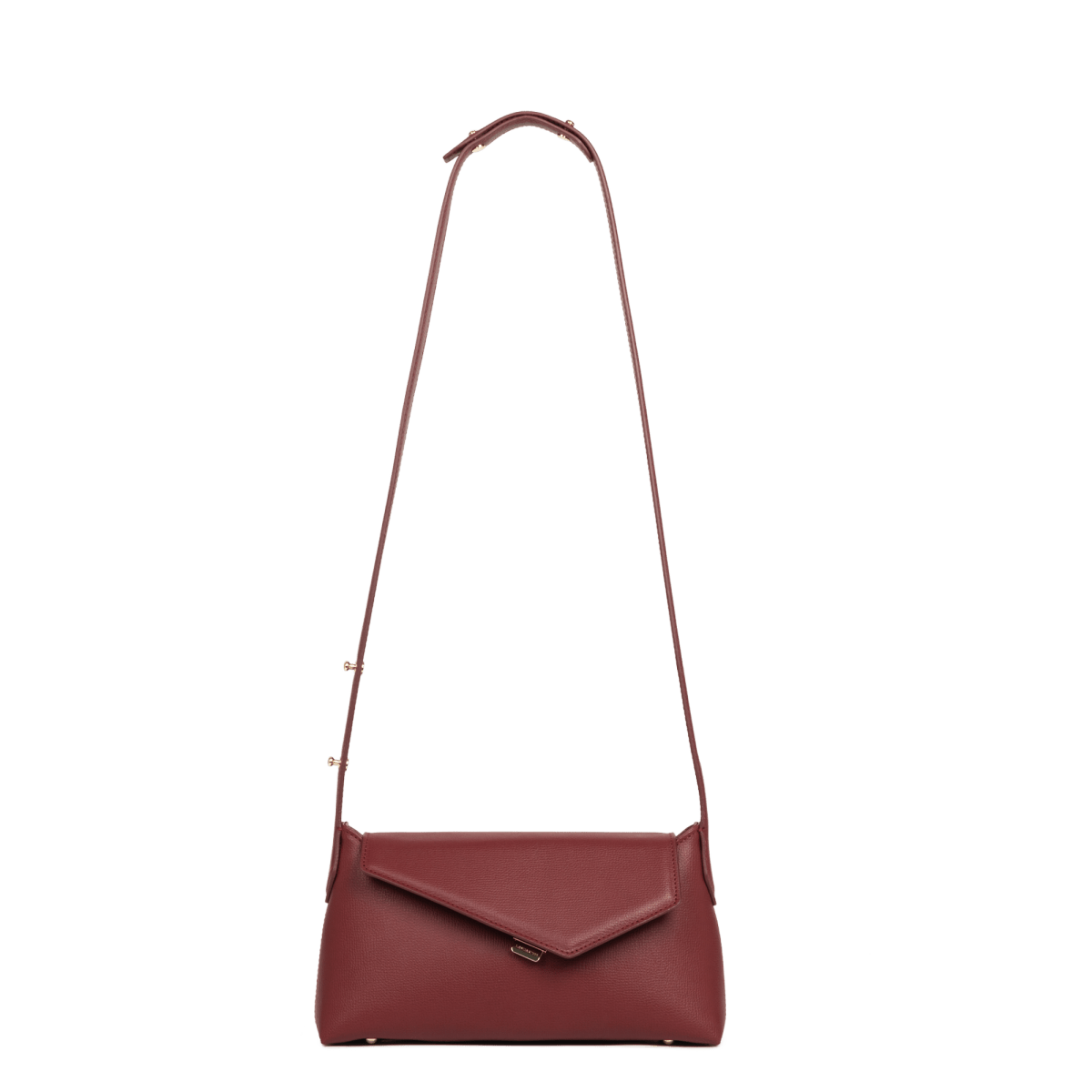 Sac besace A rabat avec fermoir Zoé 2.0 Lancaster 480-012 Bordeaux