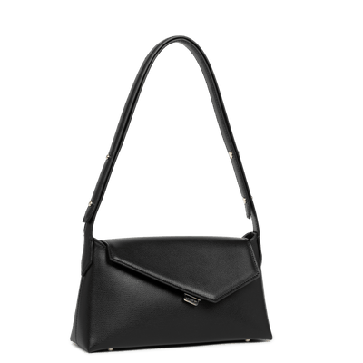 Sac besace A rabat avec fermoir Zoé 2.0 Lancaster 480-012 Noir