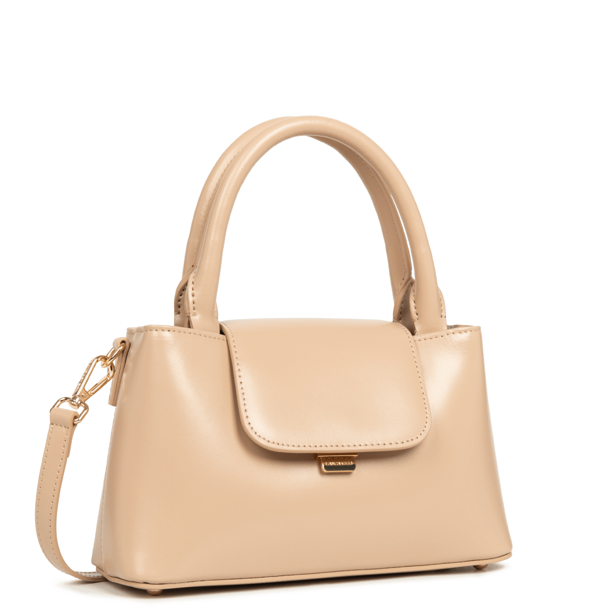 Sac à main A rabat avec fermoir S Suave Evenly Lancaster 480-028 Beige Foncé