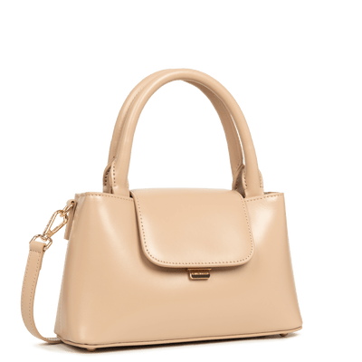 Sac à main A rabat avec fermoir S Suave Evenly Lancaster 480-028 Beige Foncé