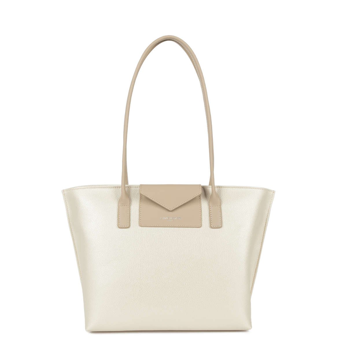 Sac cabas épaule Zippée M Maya Lancaster 517-29 Blanc Nacré