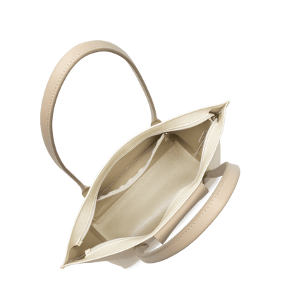 Sac cabas épaule Zippée M Maya Lancaster 517-29 Blanc Nacré