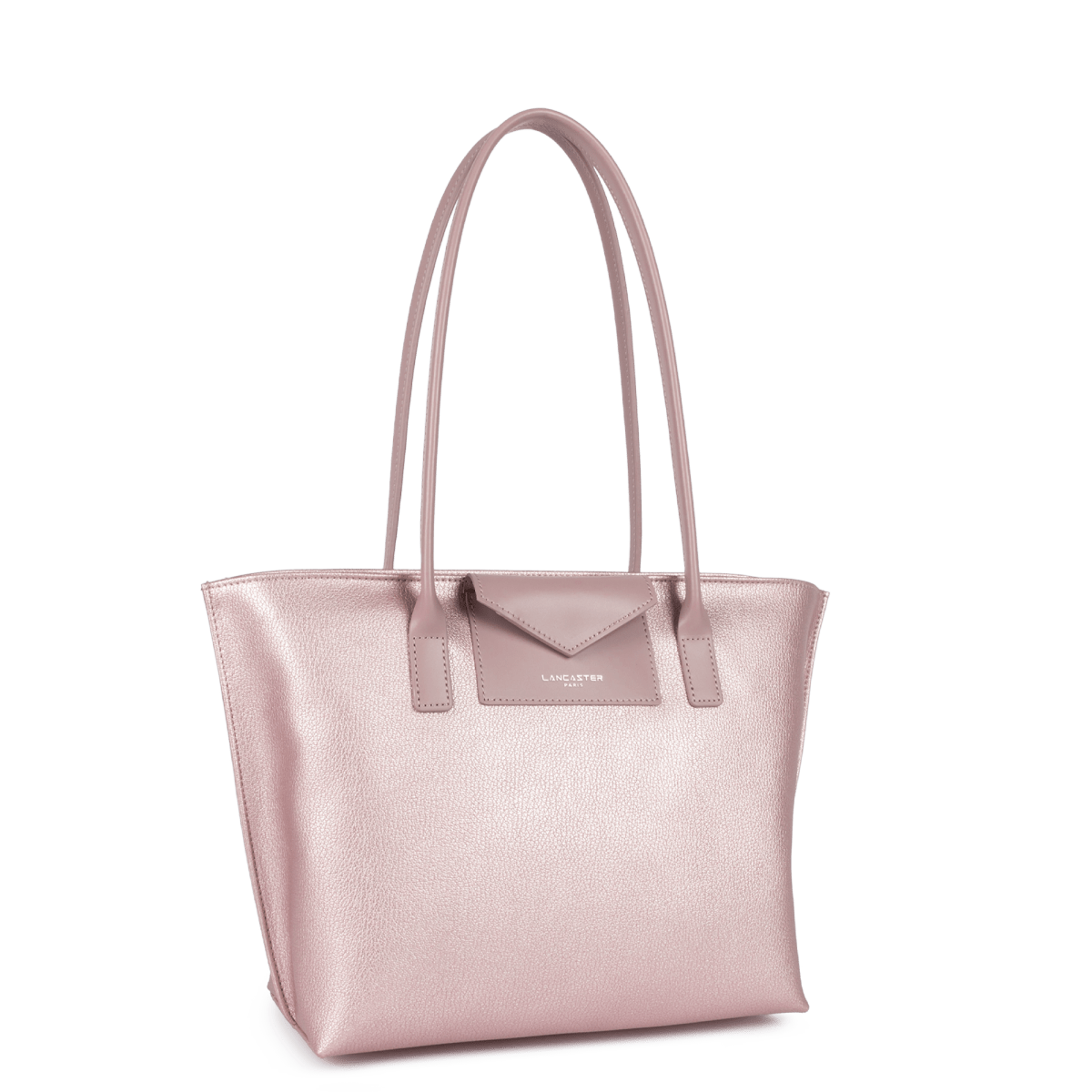 Sac cabas épaule Zippée M Maya Lancaster 517-29 Rose Nacré