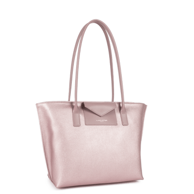 Sac cabas épaule Zippée M Maya Lancaster 517-29 Rose Nacré