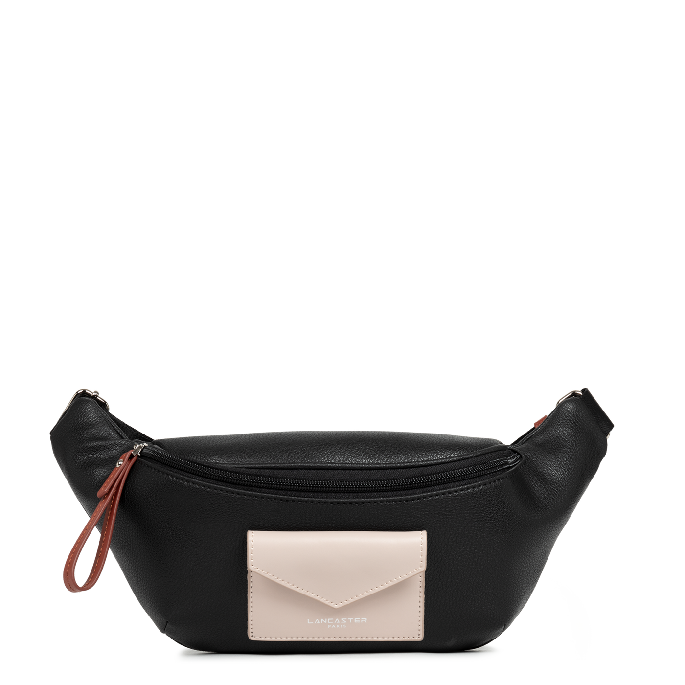 Sac banane Zippé Maya Lancaster 517-85 Noir - Galet Rosé - Cognac