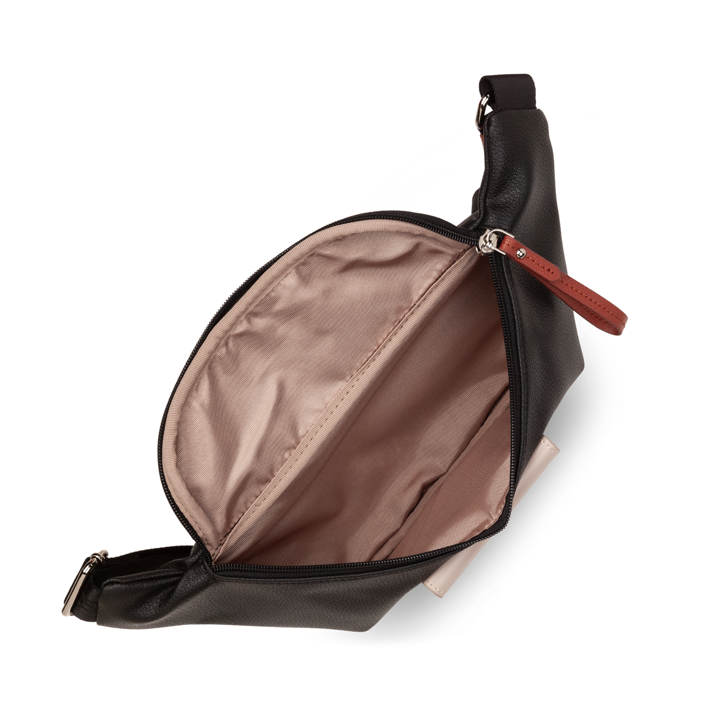 Sac banane Zippé Maya Lancaster 517-85 Noir - Galet Rosé - Cognac