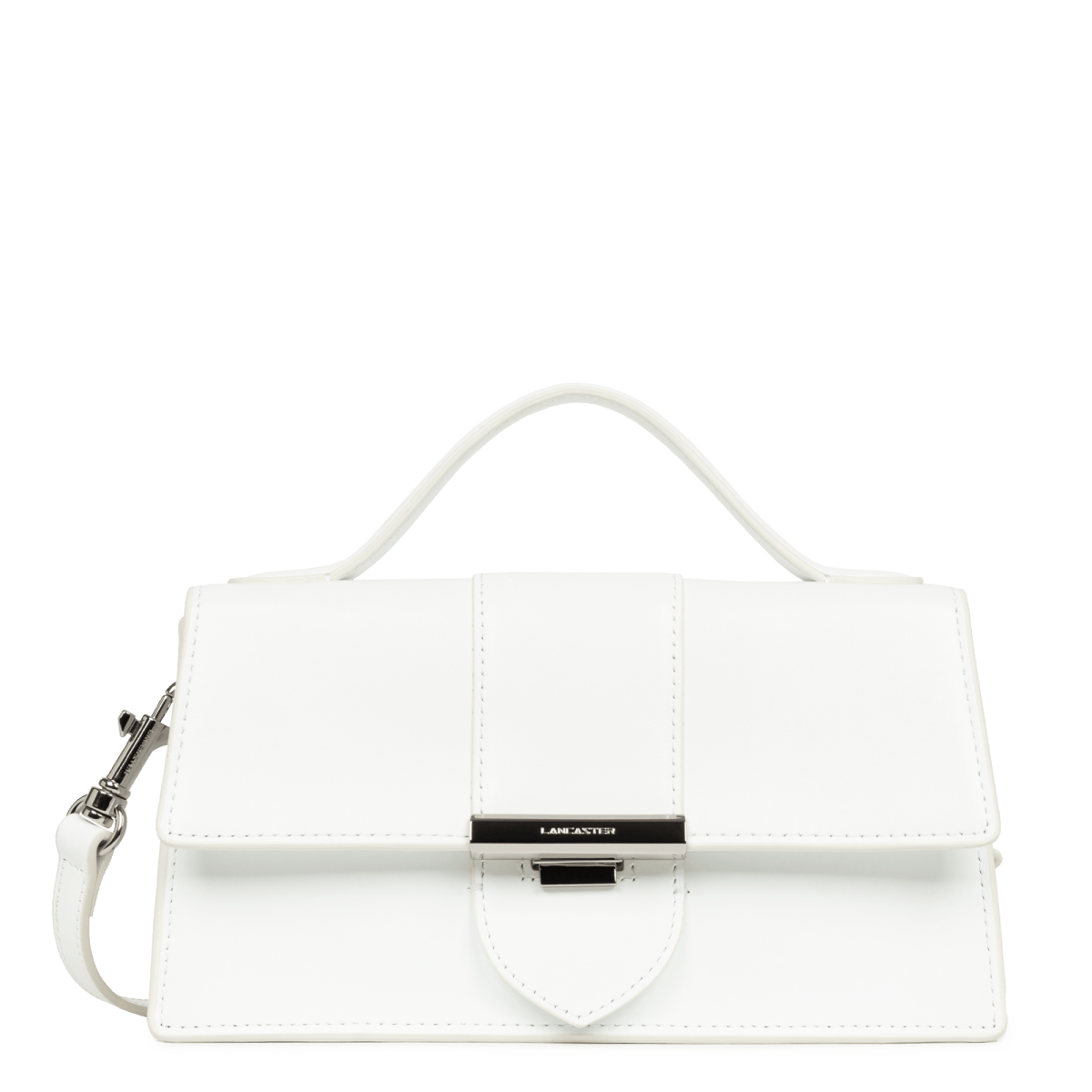 Sac baguette A rabat avec fermoir M Paris Ily Lancaster 531-010 Blanc