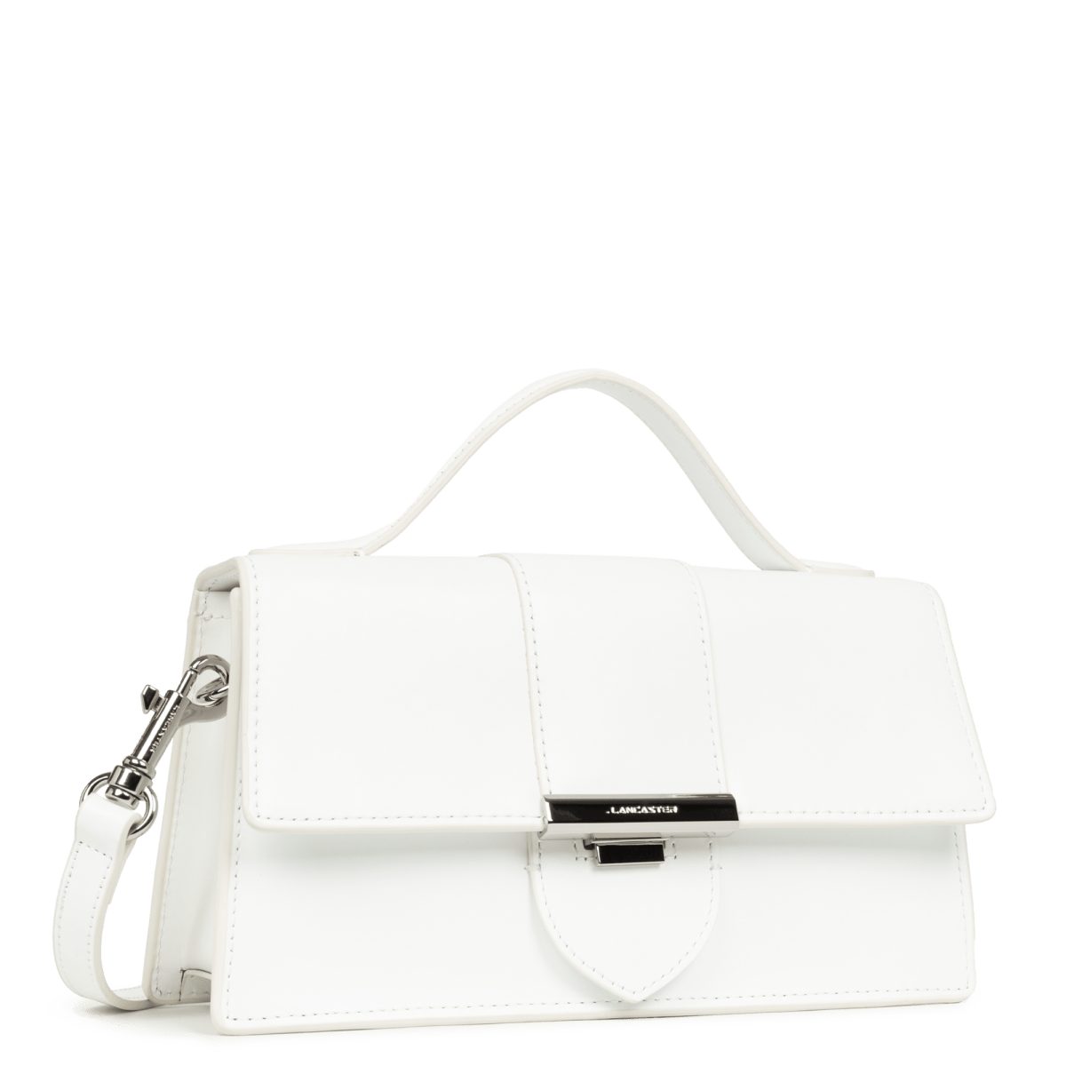 Sac baguette A rabat avec fermoir M Paris Ily Lancaster 531-010 Blanc