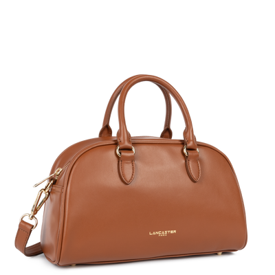 Sac à main bowling Zippé M Donna Bow Lancaster 531-066 Camel Foncé