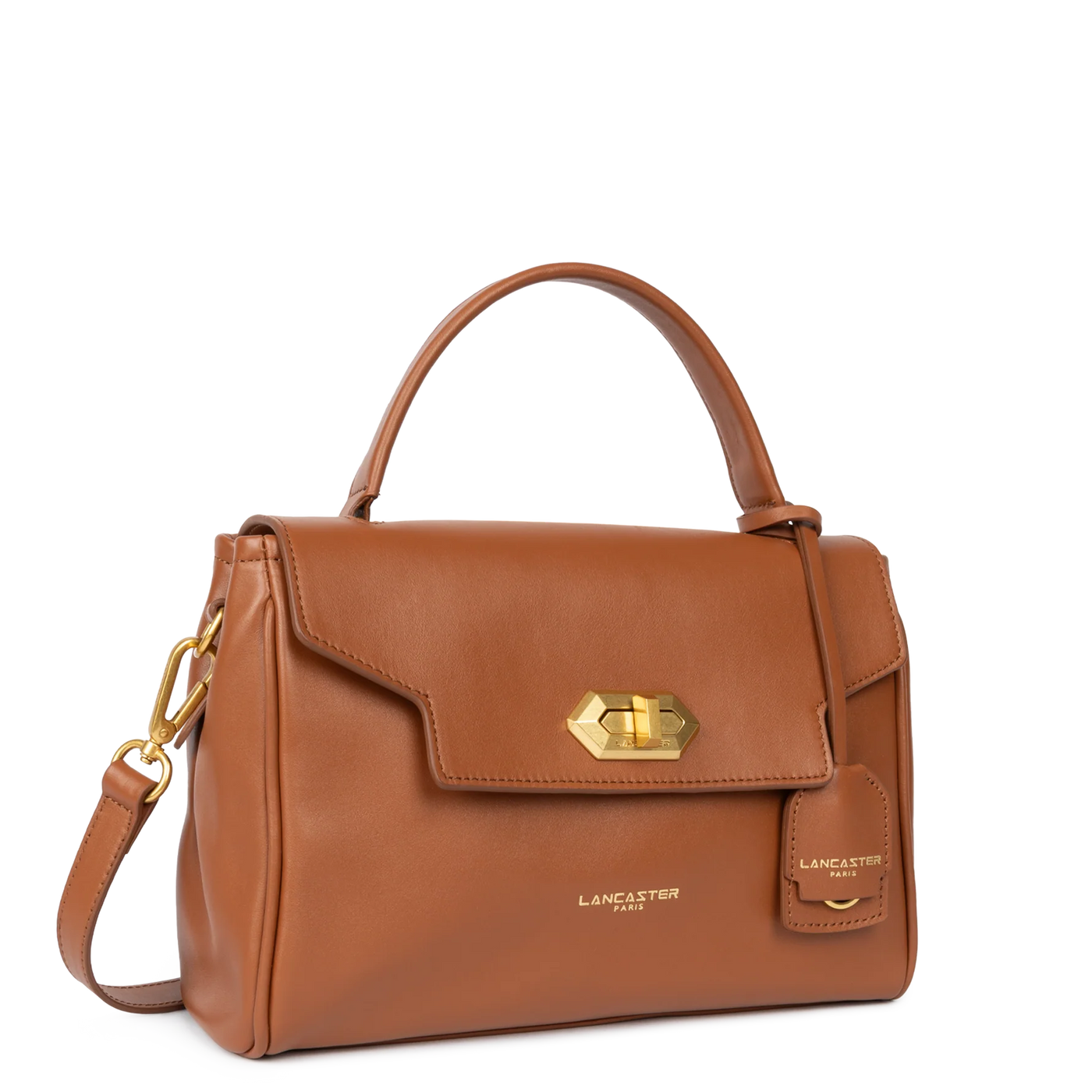 Sac à main A rabat avec fermoir Donna Grace Lancaster 531-070 Camel foncé