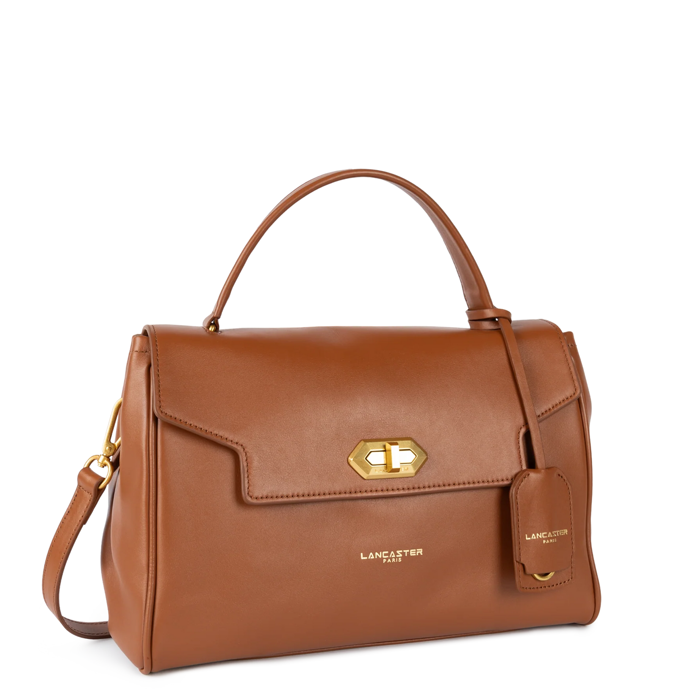 Sac à main A rabat avec fermoir Donna Grace Lancaster 531-071 Camel foncé