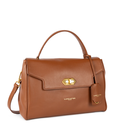 Sac à main A rabat avec fermoir Donna Grace Lancaster 531-071 Camel foncé