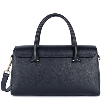 Sac à main A rabat avec fermoir Milano Cosmos Lancaster 547-78 Bleu Foncé