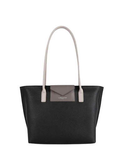 Sac Cabas/Shopping Maya Lancaster 517-29 Noir - Taupe - Galet